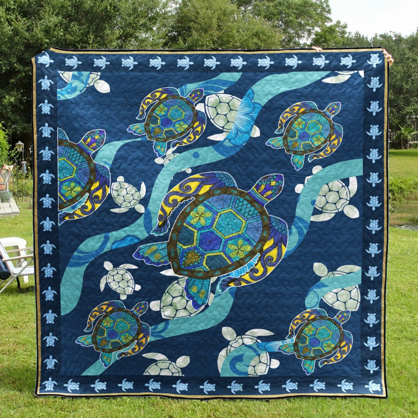 Blue Sea Turtle YH3110346 Quilt Blanket