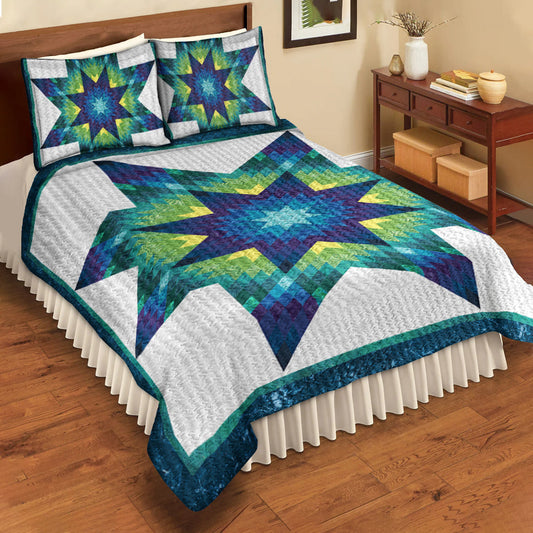 Native American Blue Star Quilt Bedding Set TN230519D