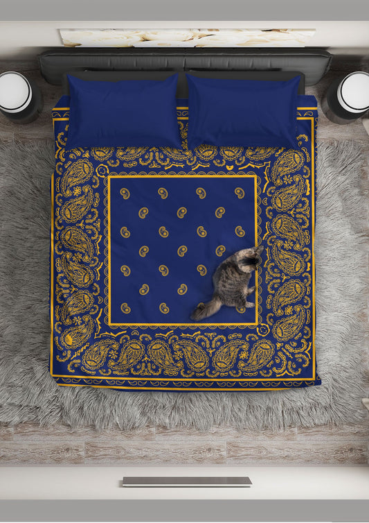 Blue And Gold Bandana CLM1710053B Bedding Sets