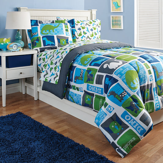 Blue And Green Dinosaur Blocks CLP1210008TT Bedding Sets