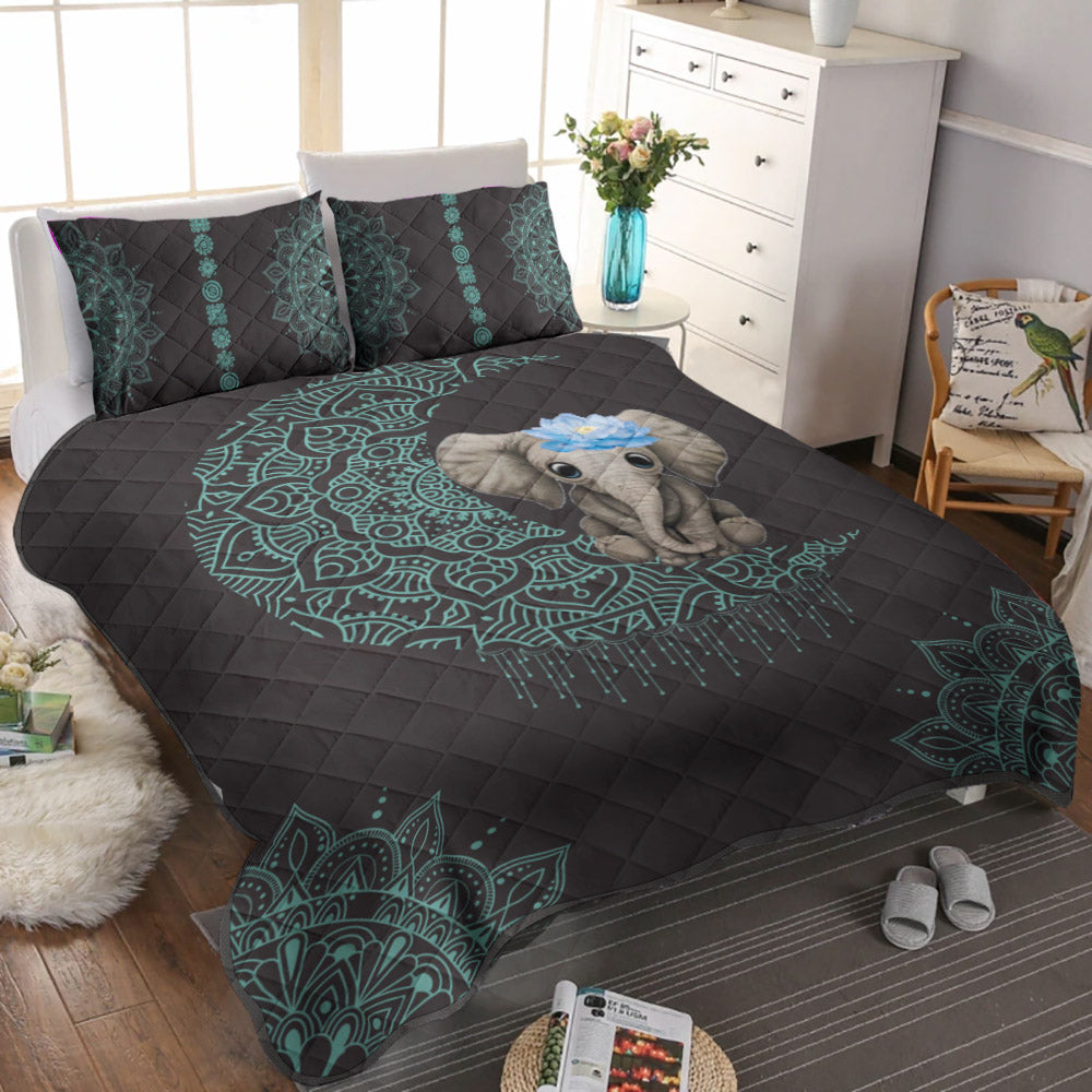 Blue Dreamcatcher Elephant CL07110039MDB Quilt Bedding Set