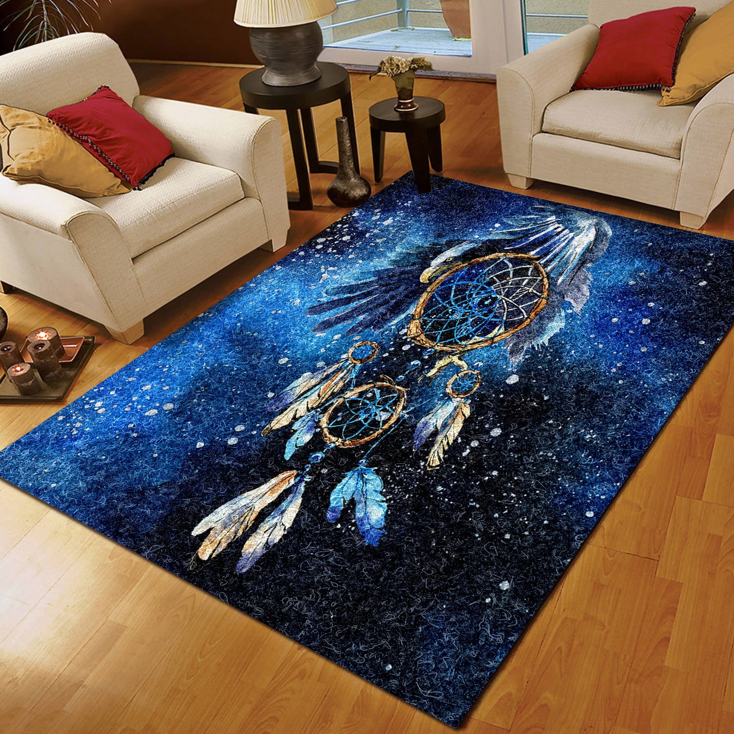 Blue Dreamcatcher Native American Design CLA1610034R Rug