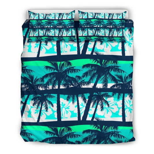 Blue Hibiscus Palm Tree CLH2910119B Bedding Sets