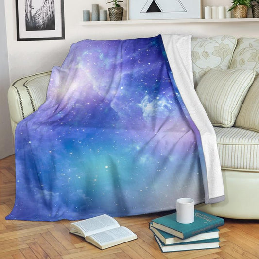 Blue Light Nebula Galaxy Space CLH0111126F Sherpa Fleece Blanket