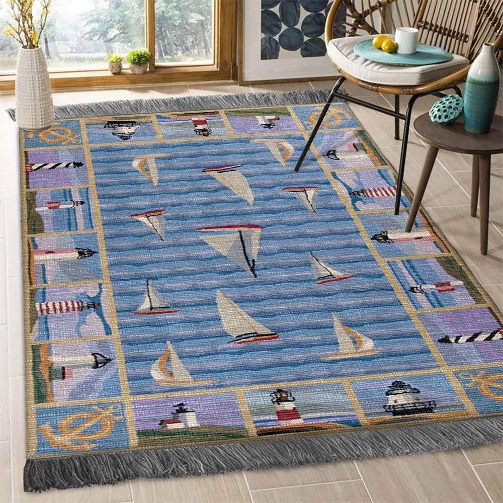 Blue Lighthouses HM0510031F Decorative Floor-cloth