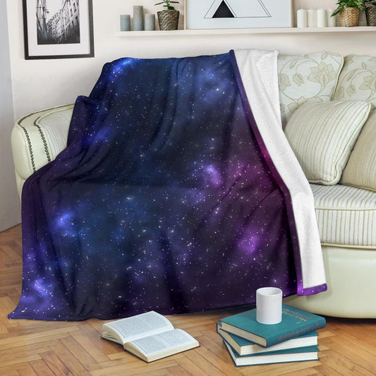 Blue Purple Cosmic Galaxy Space CLH0111133F Sherpa Fleece Blanket