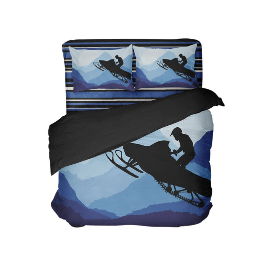 Blue Snocross Snowmobile CL11100035MDB Bedding Sets