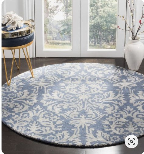 Blue Vintage CLA1610018RR Round Area Rug