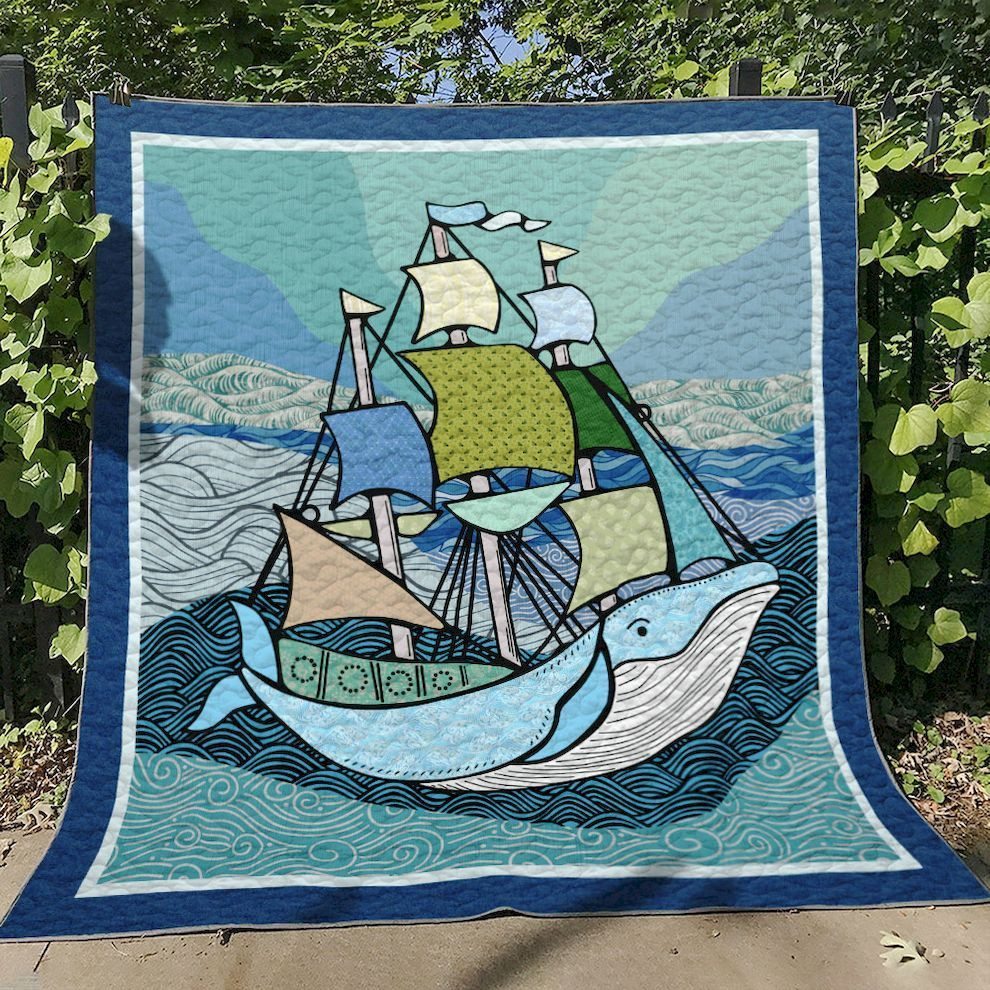 Boat And Whale HT280602 Quilt Blanket