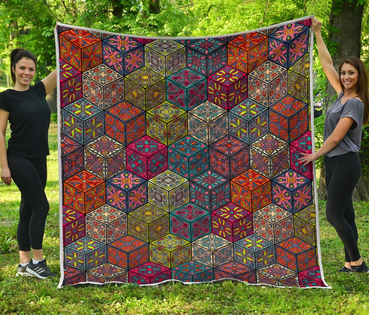 Bohemian Indian Box CL17100147MDQ Quilt Blanket