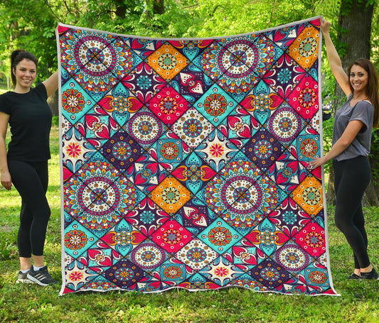 Bohemian Indian Mandala Patchwork CL17100148MDQ Quilt Blanket