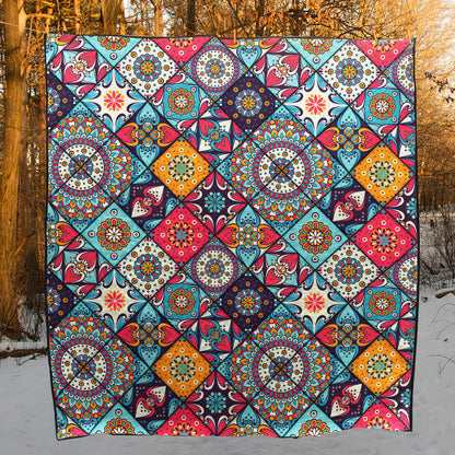 Bohemian Indian Mandala Patchwork CL17100148MDQ Quilt Blanket