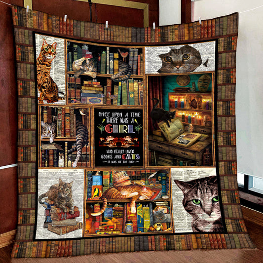 Book And Cat Quilt Blanket MN271004