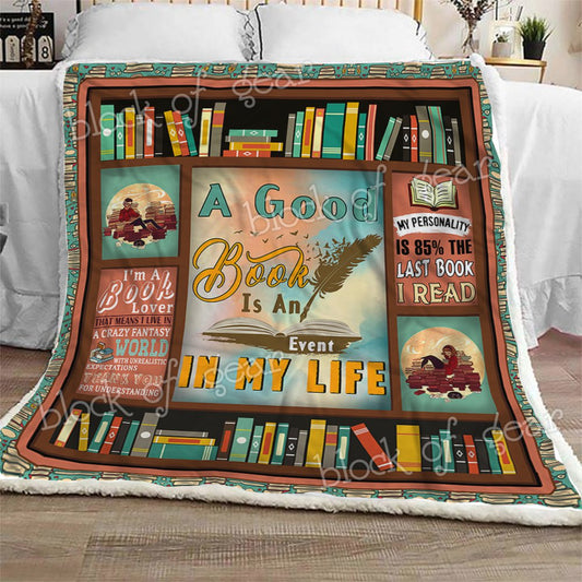 Book Lover CL190940MDF Sherpa Fleece Blanket