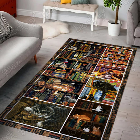 Books And Cats CL190921MDR Rug