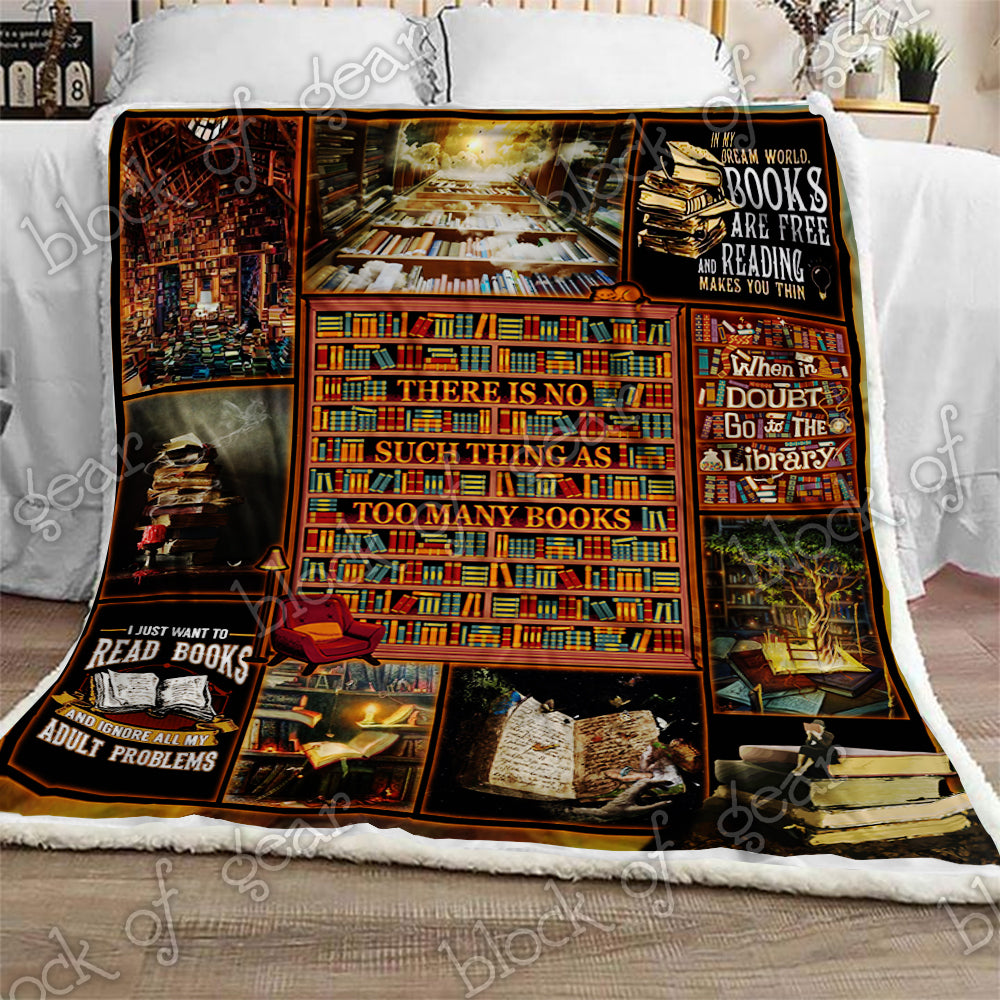 Books Reading CL300957MDF Sherpa Fleece Blanket