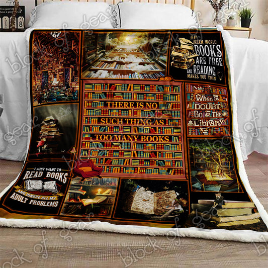 Books Reading CL300957MDF Sherpa Fleece Blanket