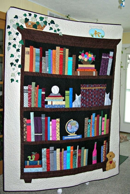 Bookshelf CL16100386MDQ Quilt Blanket