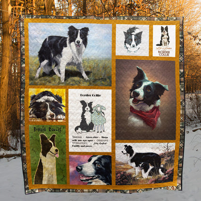 Border Collie CL10100058MDQ Quilt Blanket