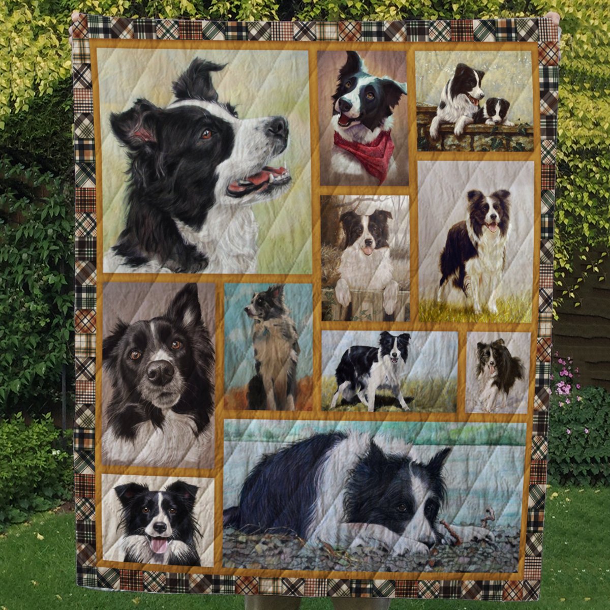 Border Collie CL10100069MDQ Quilt Blanket