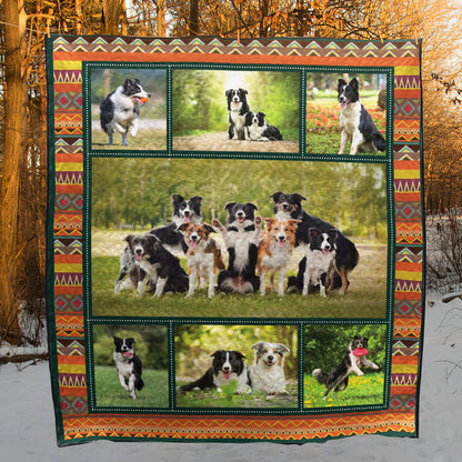 Border Collie CL11110051MDQ Quilt Blanket