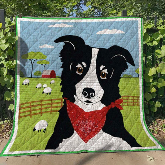 Border Collie Dog HM070610 Quilt Blanket