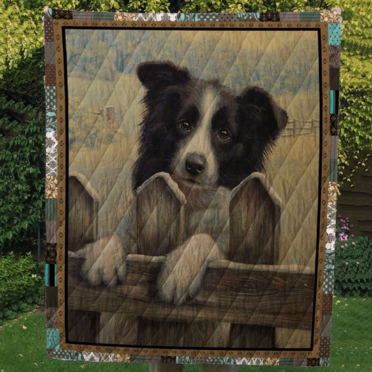 Border Collie Gander CL10100063MDQ Quilt Blanket