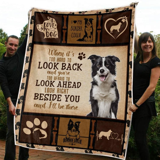 Border Collie CL20110200MDF Sherpa Fleece Blanket