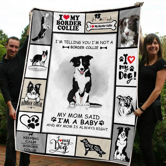 Border Collie CL20110210MDF Sherpa Fleece Blanket