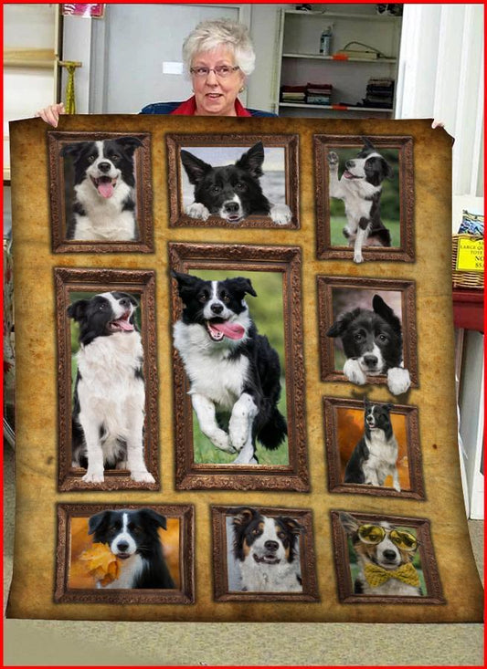 Border Collie CL30100030MDF Sherpa Fleece Blanket