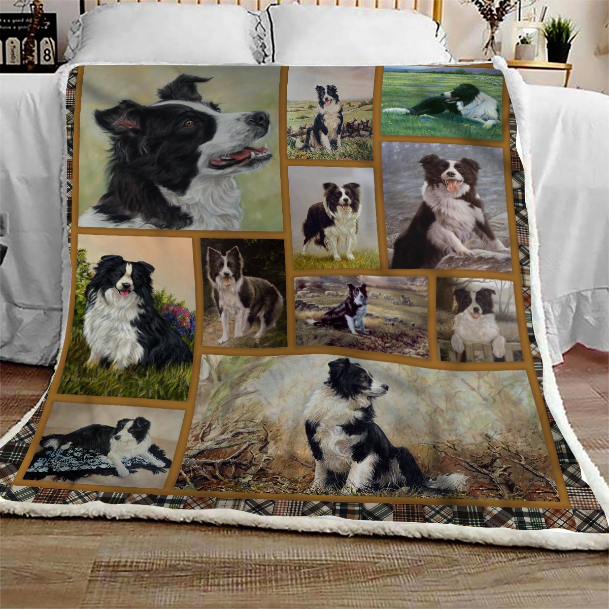 Border Collie Nature CL09100061MDF Sherpa Fleece Blanket