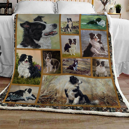 Border Collie Nature CL09100061MDF Sherpa Fleece Blanket
