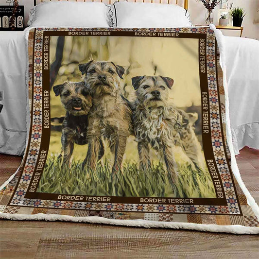 Border Terrier CL10100069MDF Sherpa Fleece Blanket