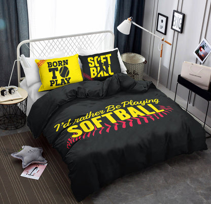 Born To Play Softball CLA1410157B Bedding Sets