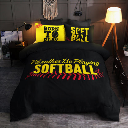 Born To Play Softball CLA1410157B Bedding Sets