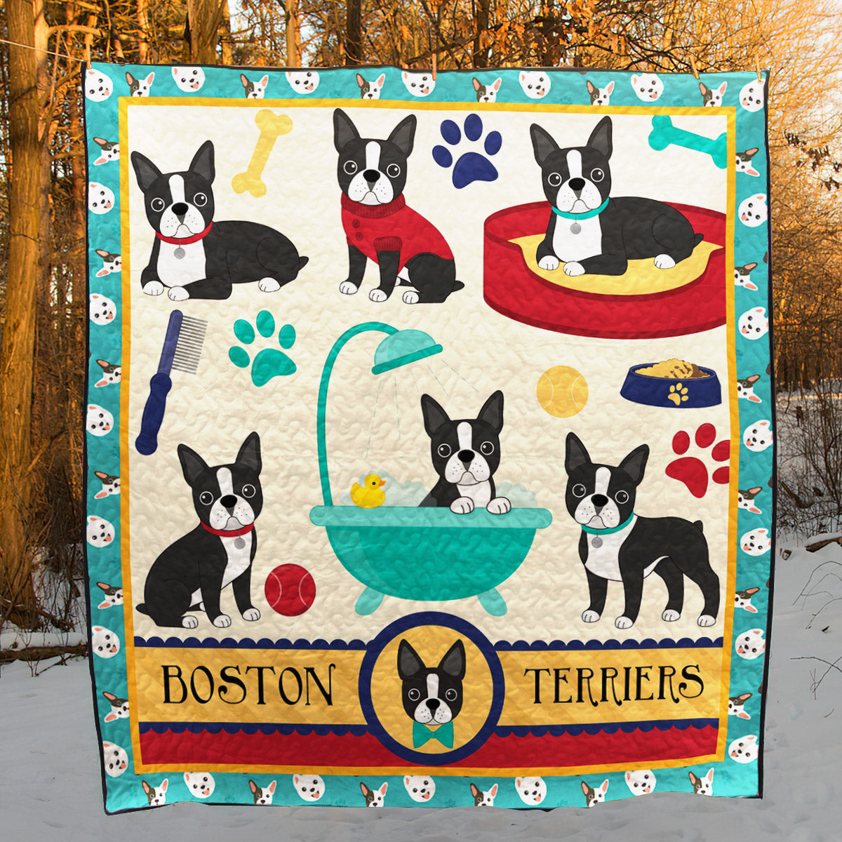 Boston Terrier BT280503 Quilt Blanket