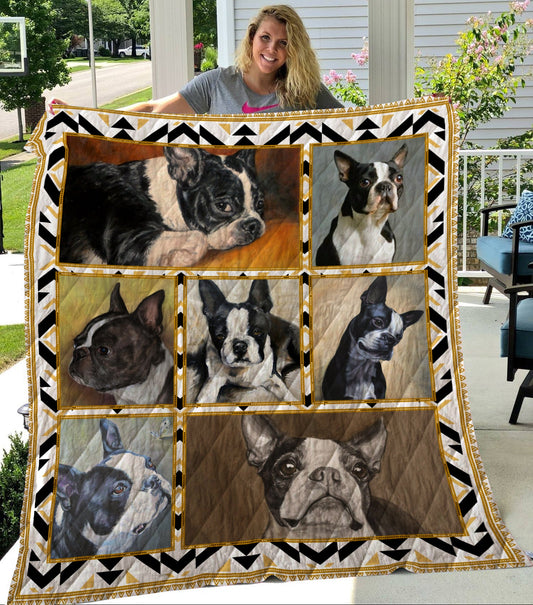 Boston Terrier CL11110055MDQ Quilt Blanket