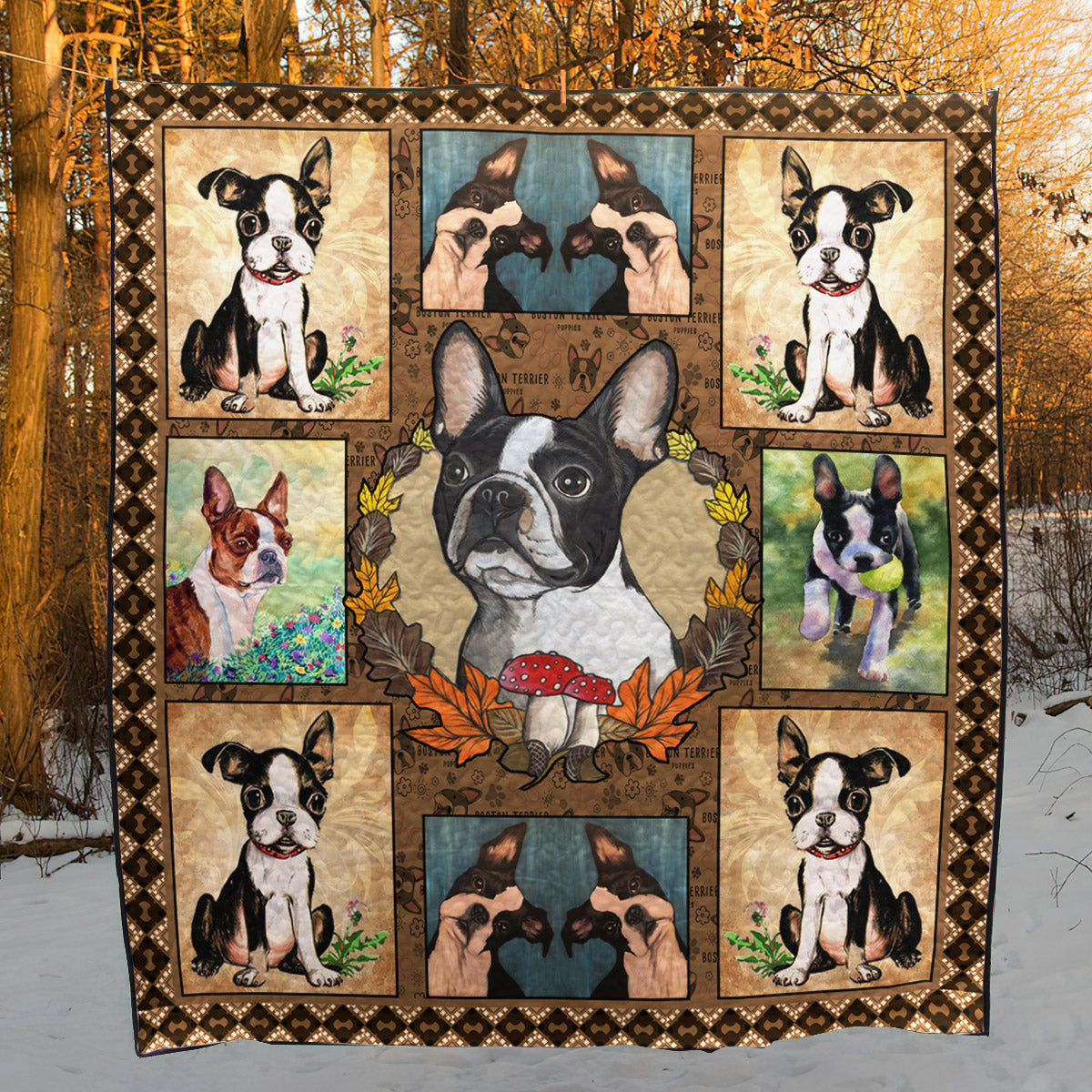 Boston Terrier CL28100139MDQ Quilt Blanket