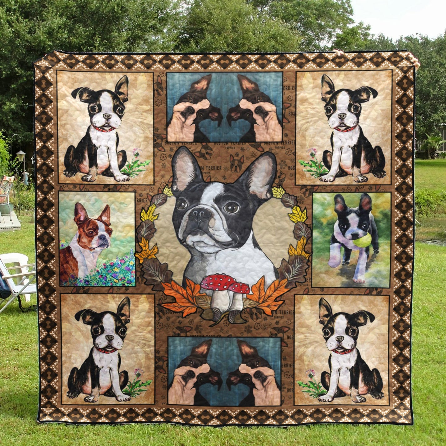 Boston Terrier CL28100139MDQ Quilt Blanket