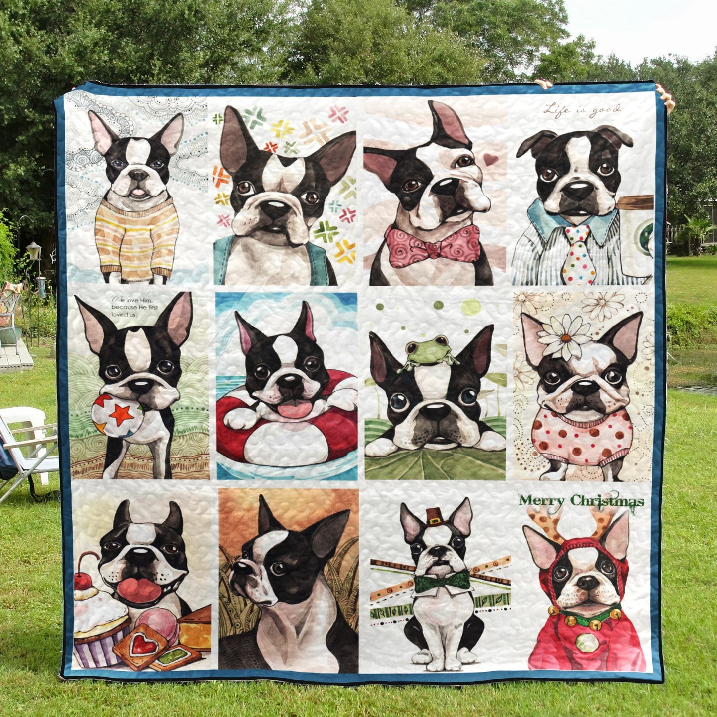 Boston Terrier CLA0810042Q Quilt Blanket