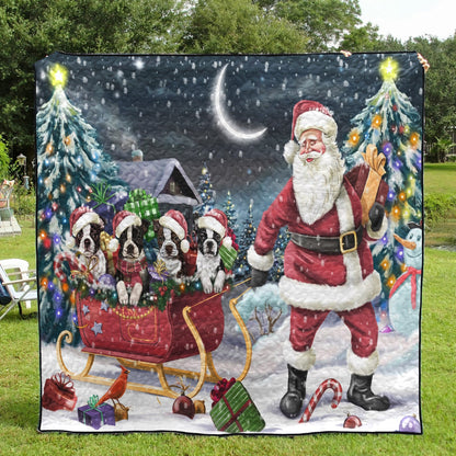 Boston Terrier Christmas CL18110429MDQ Quilt Blanket