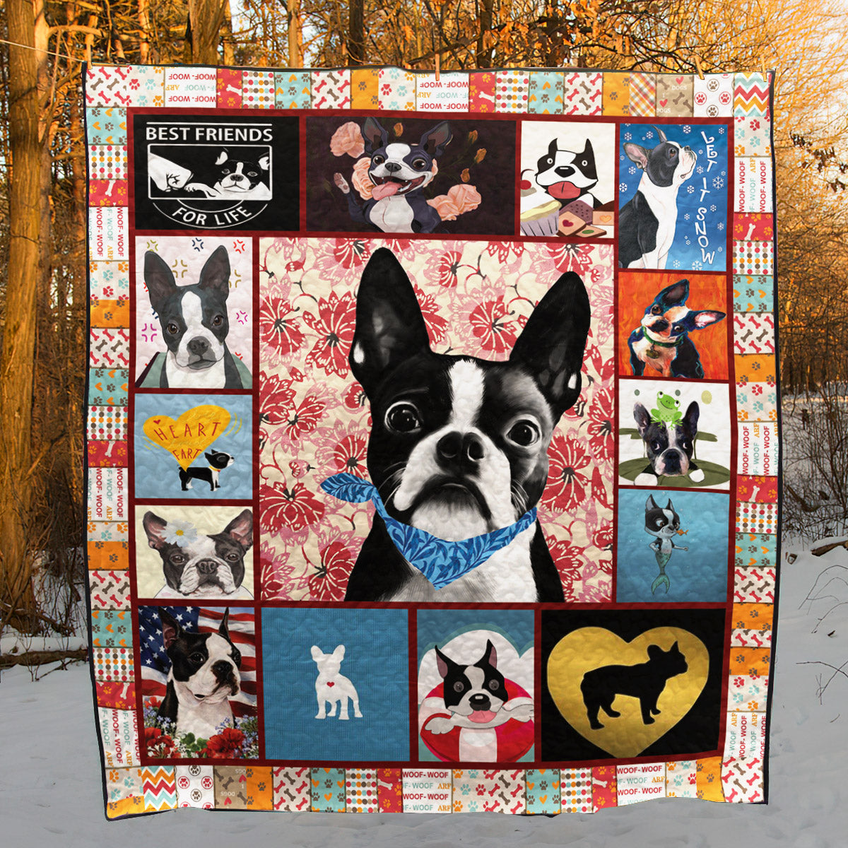 Boston Terrier PKT210643 Quilt Blanket