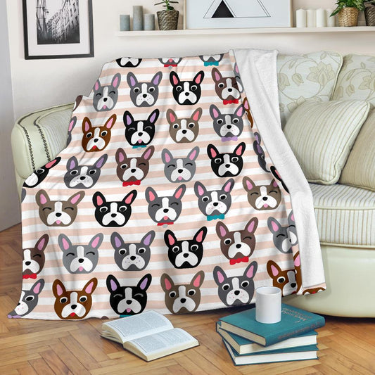 Boston Terrier CL12100899MDF Sherpa Fleece Blanket