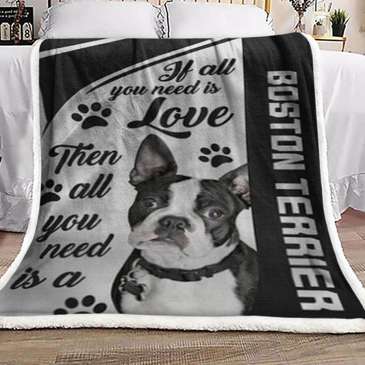 Boston Terrier CL19100073MDF Sherpa Fleece Blanket