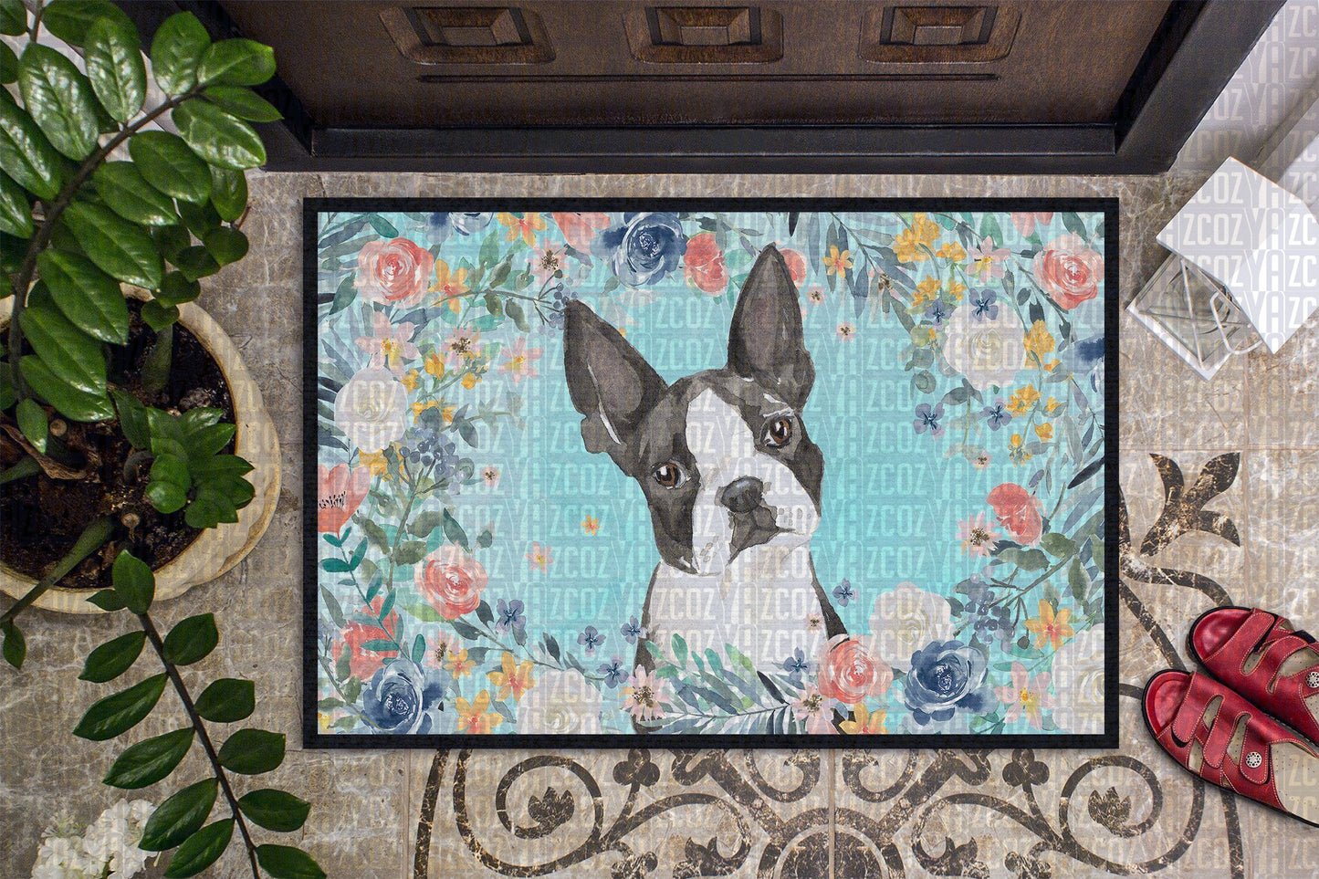 Boston Terrier CL22110188MDD Non-slip Door mats