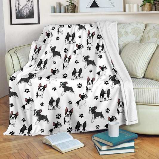 Boston Terrier CLM0712102S Sherpa Fleece Blanket