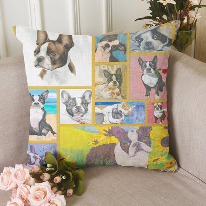 Boston Terrier Color CL09100051MDP Throw Pillow Covers