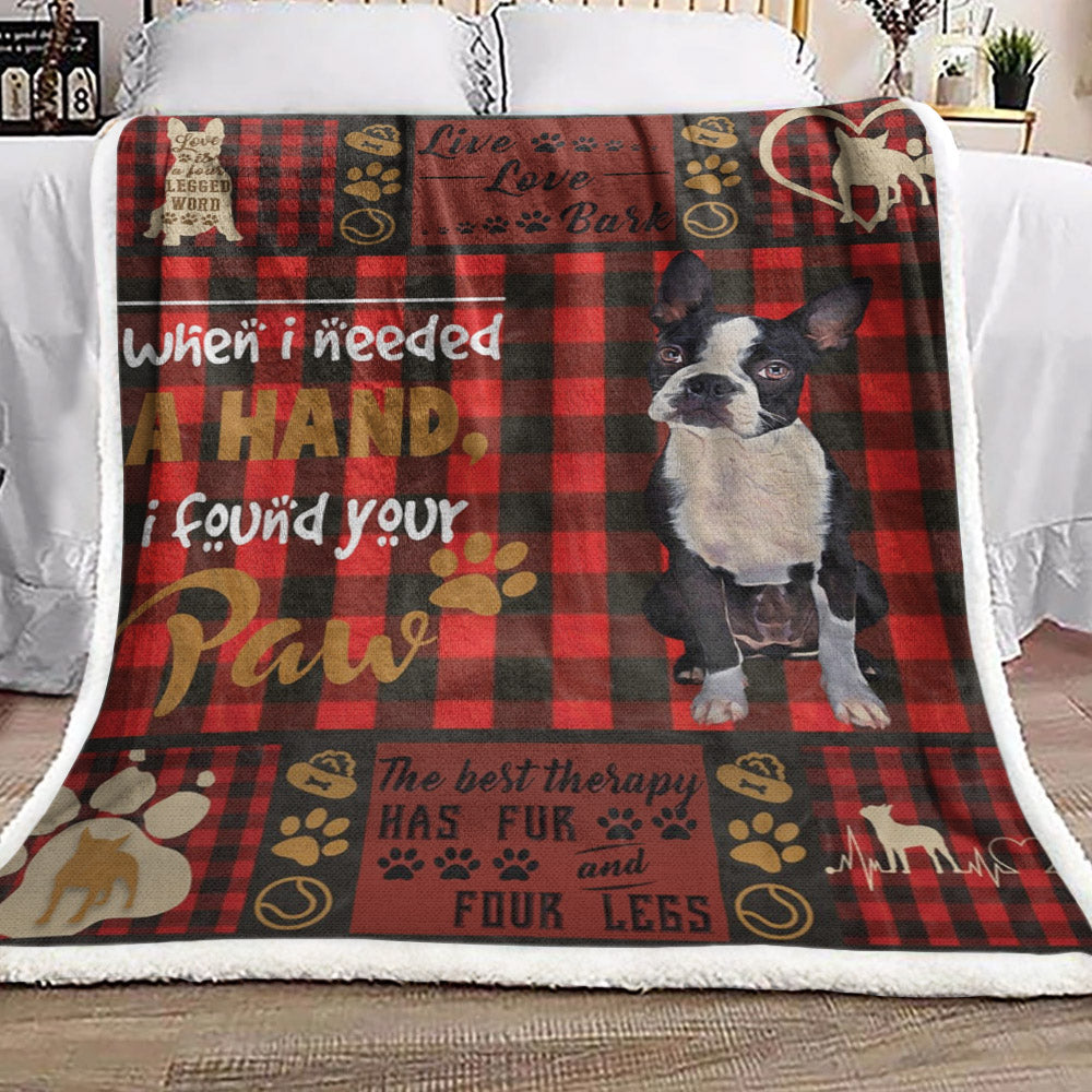 Boston Terrier DN091011F Sherpa Fleece Blanket