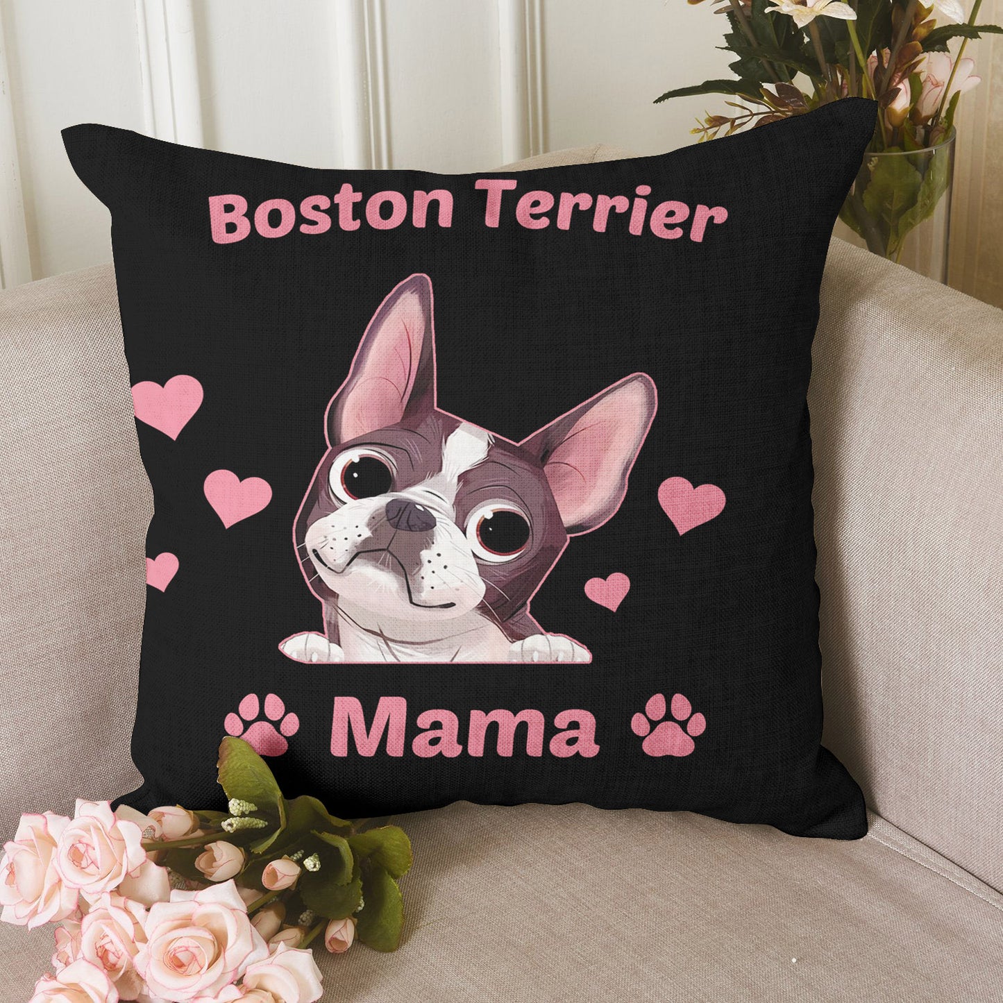 Boston Terrier Dog CL15100017MDP Throw Pillow Covers