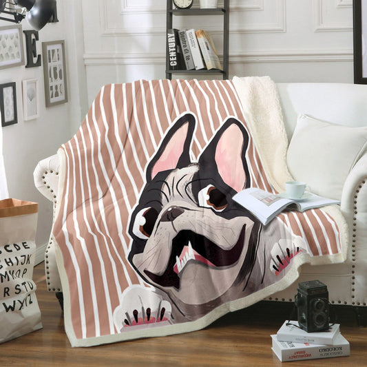 Boston Terrier HM260802TT Sherpa Fleece Blanket